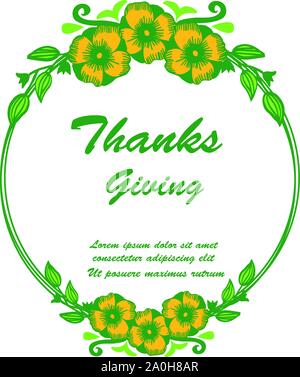 Texte de l'affiche de l'action de grâce, avec la beauté de la fleur d'image. Vector Illustration de Vecteur