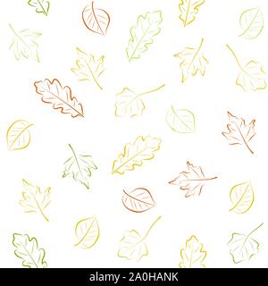 Modèle transparent avec les feuilles d'automne Illustration de Vecteur