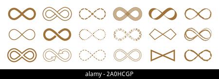 Symbole de l'infini vector set n fond blanc. Illustration de Vecteur