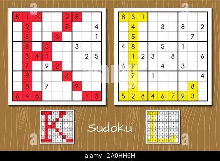 Jeu de Sudoku avec des réponses. Les lettres K, L Illustration de Vecteur