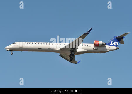 Vilnius, Lituanie - 23 avril : SAS Bombardier CRJ-909ER avion le 23 avril 2019 à Vilnius en Lituanie. Banque D'Images