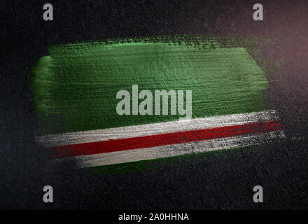 Drapeau De La République Tchétchène D'Itchkérie Avec De Vieux La Texture Vector Illustration Image181234464