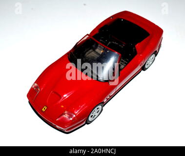 Ferrari, rouge, jouet, voiture, macro, ancien, antique Banque D'Images