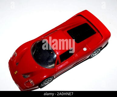 Ferrari, rouge, jouet, voiture, macro, ancien, antique Banque D'Images