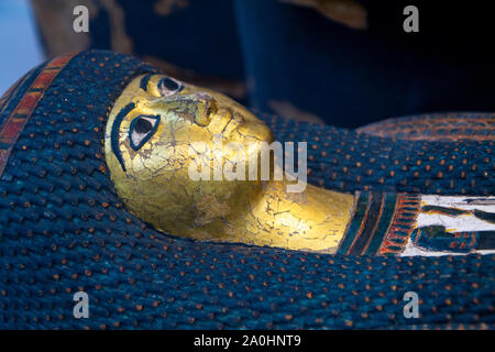 Sarcophage de la dame Tanetmit. Autour de 945 - 715 BC. Bois polychrome. Musée du Louvre à Lens, France. Banque D'Images