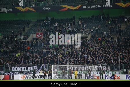 Firo : 19.09.2019 Football, Ligue des champions 2019/2020 Ligue Europa Ligue Euro : Borussia VFL Mönchengladbach Borussia Mönchengladbach Gladbach - Wolfsberg AC 0 : 4 équipe, échanger, déçu, avant de fans dans le monde entier d'utilisation | Banque D'Images