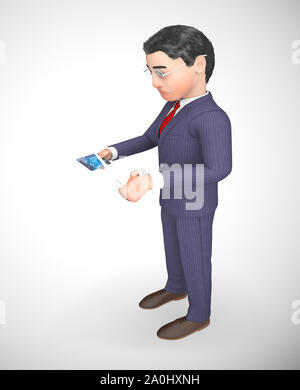 Découpage d'une carte de crédit pour invalider les dépenses et arrêter la dette. Des problèmes de fraude et les dépenses excessives - 3d illustration Banque D'Images