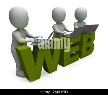 Web concept icône signifie connecté au World Wide Web. La connectivité à large bande et l'accès à l'information - illustration 3d Banque D'Images