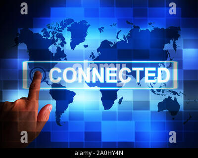 Connecté à Internet concept icône signifie que l'accès en ligne. Des données ou des informations à partir de sites internet - 3d illustration Banque D'Images