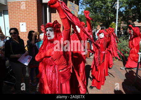 Lecture, UK, 20e Sep 2019, les militants de la grève et de militants sont descendus dans la rue dans la lecture pour mettre en évidence les dangers du changement climatique. Credit : Uwe Deffner / Alamy Live News Banque D'Images