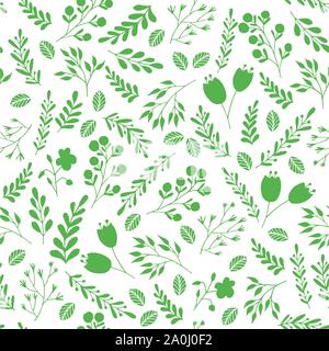 Transparente avec motif floral vert jardin plantes et fleurs Illustration de Vecteur