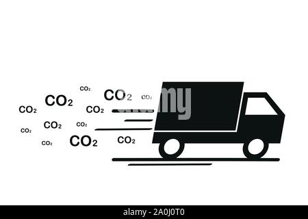 Transport avec van co2 la pollution de l'illustration vecteur EPS10 Illustration de Vecteur