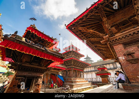 Anciens temples de Katmandou Durbar Square au Népal. Banque D'Images