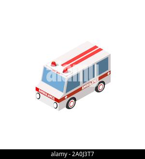 Voiture Ambulance auto isométrique Illustration de Vecteur