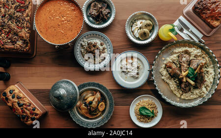 Cuisine la cuisine turque ottomane ( ) , types de repas, vue du dessus Banque D'Images