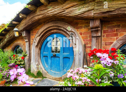 MATAMATA, Nouvelle-zélande - 10 octobre 2018 : Maison de Hobbit, Hobbiton Movie Set Banque D'Images