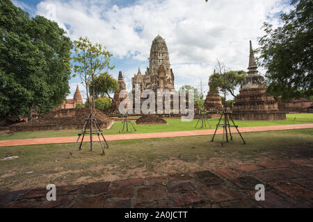 Wat Ratchaburana ayutthaya, beau Temple en Thaïlande. Banque D'Images