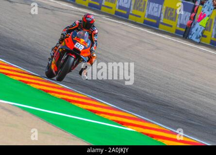 Aragon, Espagne. Sep 20, 2019. MIKA KALLIO (82) de la Finlande et Red Bull KTM Factory au cours de la pratique libre 1 MOTO GP Grand Prix d'theAragon à Motorland Aragón racetrack à Alcañiz, Espagne le 20 septembre 2019 (Photo : Alvaro Sanchez) Cordon Cordon Crédit : Presse Presse/Alamy Live News Crédit : CORDON PRESS/Alamy Live News Banque D'Images