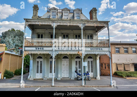 Castlemaine, Victoria, Australie - 1 mars, 2017. Bâtiment historique abritant le Imperial Hotel à Castlemaine, VIC. Banque D'Images