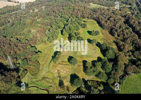 Drone aérien vue de mur d'Antonin et Roughcastle fort à Falkirk Banque D'Images