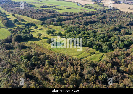 Drone aérien vue de mur d'Antonin et Roughcastle fort à Falkirk Banque D'Images