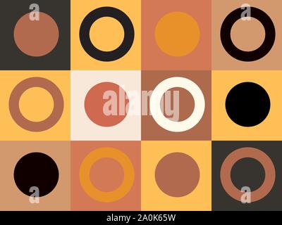 La composition des formes géométriques abstraites modernes en terre cuite , des tons noir et blanc avec des carrés et des cercles . Les couleurs de la terre dans la conception minimaliste Scandi Illustration de Vecteur