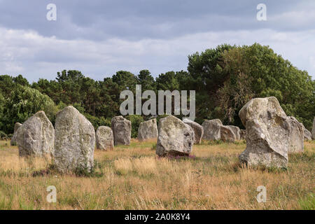 Alignements du Menec - Rangées de menhirs - menhirs - le plus grand site mégalithique de Carnac, dans le monde Banque D'Images