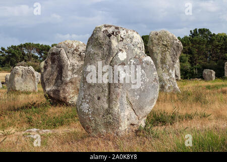 Alignements du Menec - Rangées de menhirs - menhirs - le plus grand site mégalithique de Carnac, dans le monde Banque D'Images