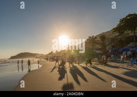 Juqueí, Praia de Juqueí, São Sebastião, São Paulo, week-end populaire resort, plage, Océan Atlantique, l'état de São Paulo, Brésil, Amérique Latine Banque D'Images