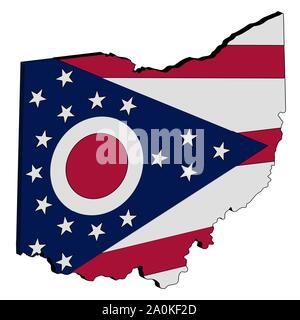 3D Carte Drapeau Ohio State Vector illustration eps10 Illustration de Vecteur