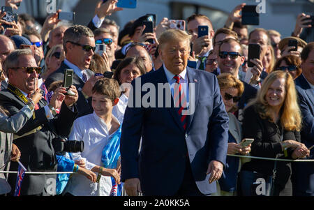 Washington, États-Unis d'Amérique. Sep 20, 2019. Le Président américain Donald Trump à la Maison Blanche à Washington pour une visite officielle le 20 septembre 2019. Credit : Tasos Katopodis/Piscine via CNP | Conditions de crédit dans le monde entier : dpa/Alamy Live News Banque D'Images