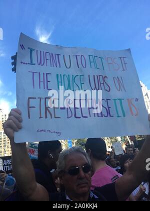 New York, NY, USA. Sep 20, 2019. Grève du climat mondial à New York NEW YORK, New York le 20 septembre 2019. Rainmaker : Crédit Photo/media/Alamy Punch Live News Banque D'Images