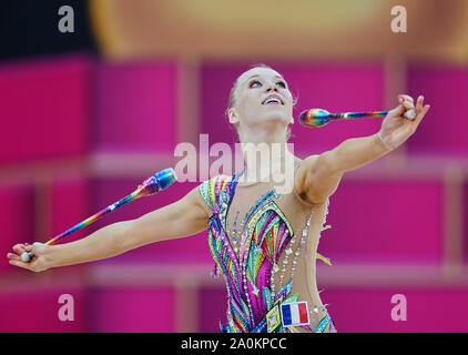 Baku, Azerbaïdjan. Sep 20, 2019. Â Kseniya Moustafaeva de France lors de la 37e Championnats du monde de gymnastique rythmique et de correspondance entre 4 jour à l'échelle nationale Salle de gymnastique à Baku, Azerbaïdjan. Ulrik Pedersen/CSM/Alamy Live News Banque D'Images