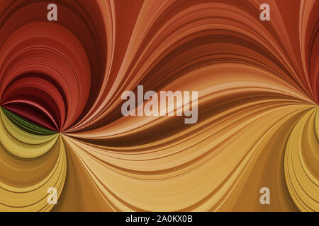 Les lignes courbes horizontales multicolores avec effet spherique ,, résumé et jaune fond rouge avec des éléments verts Banque D'Images