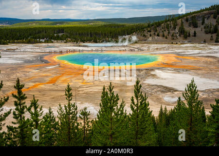 Grand Prismatic Spring à Yellowstone National Park, Wyoming, USA Banque D'Images