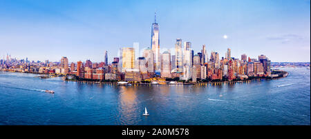 Panorama de l'antenne du centre-ville de New York skyline Banque D'Images