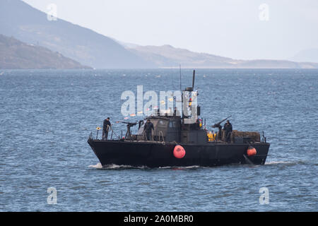 Ushuaia, Argentine - 2 Avril 2019 : patrouille de la mer Argentine dans le canal de Beagle. Banque D'Images