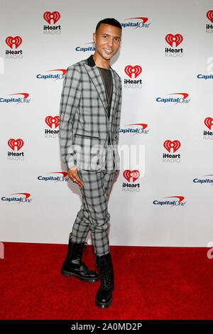 Las Vegas, États-Unis. 20Sep 2019. Singer Rayvon Owen arrive pour l'iHeartRadio Music Festival à la T-Mobile Arena de Las Vegas, Nevada le 20 septembre 2019. Photo de James Atoa/UPI UPI : Crédit/Alamy Live News Banque D'Images