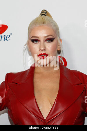 Las Vegas, États-Unis. 20Sep 2019. Christina Aguilera arrive pour l'iHeartRadio Music Festival à la T-Mobile Arena de Las Vegas, Nevada le 20 septembre 2019. Photo de James Atoa/UPI UPI : Crédit/Alamy Live News Banque D'Images