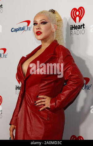 Las Vegas, États-Unis. 20Sep 2019. La chanteuse Christina Aguilera arrive pour l'iHeartRadio Music Festival à la T-Mobile Arena de Las Vegas, Nevada le 20 septembre 2019. Photo de James Atoa/UPI UPI : Crédit/Alamy Live News Banque D'Images