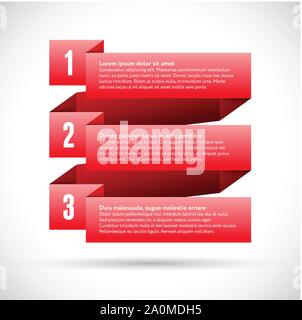 Infographie infographie avec rubans numérotés Illustration de Vecteur
