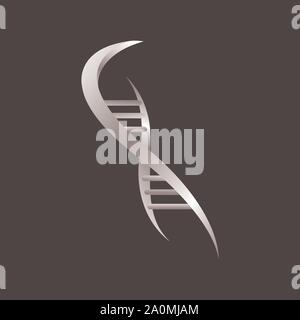 Helix DNA strand logo design icône vecteur isolé sur fond blanc Illustration de Vecteur