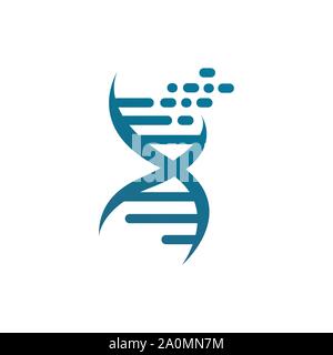 Helix DNA strand logo design icône vecteur isolé sur fond blanc Illustration de Vecteur