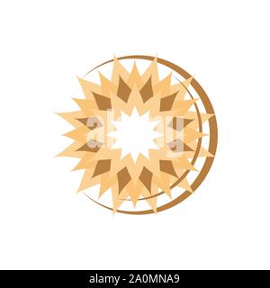 Emblème ronde fleur dans un cercle n style linéaire d'un vecteur abstract flower logo design de produits naturels comme des produits de beauté, fleuriste, Spa, salon de beauté, de Illustration de Vecteur