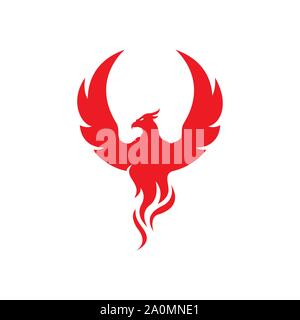 Ailes de vol phoenix fire bird Logo design illustrations vectorielles Illustration de Vecteur