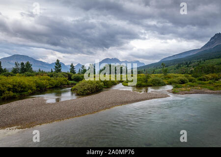 Orage sur St Mary Lake, le parc national des Glaciers Banque D'Images