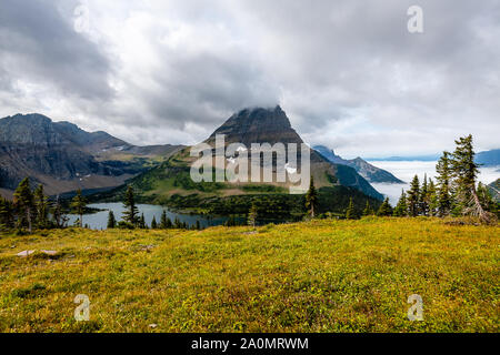 Sentier du lac caché, le parc national des Glaciers Banque D'Images