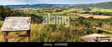 Vue paysage de North Yorkshire Moors et Roseberry Topping, shérif devient Claybank, Angleterre Banque D'Images