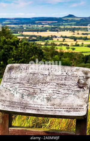 Vue paysage de North Yorkshire Moors et Roseberry Topping, shérif devient Claybank, Angleterre Banque D'Images