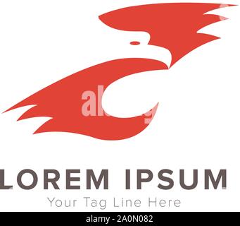 eagle résumé initial UN logo avec le logo de l'aile moderne Illustration de Vecteur